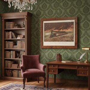 Currier & Ives Prairie Fires of the Great West Framed Lithograph Print Reprint